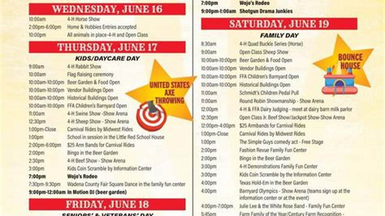 Wadena County Fair 2024 Schedule