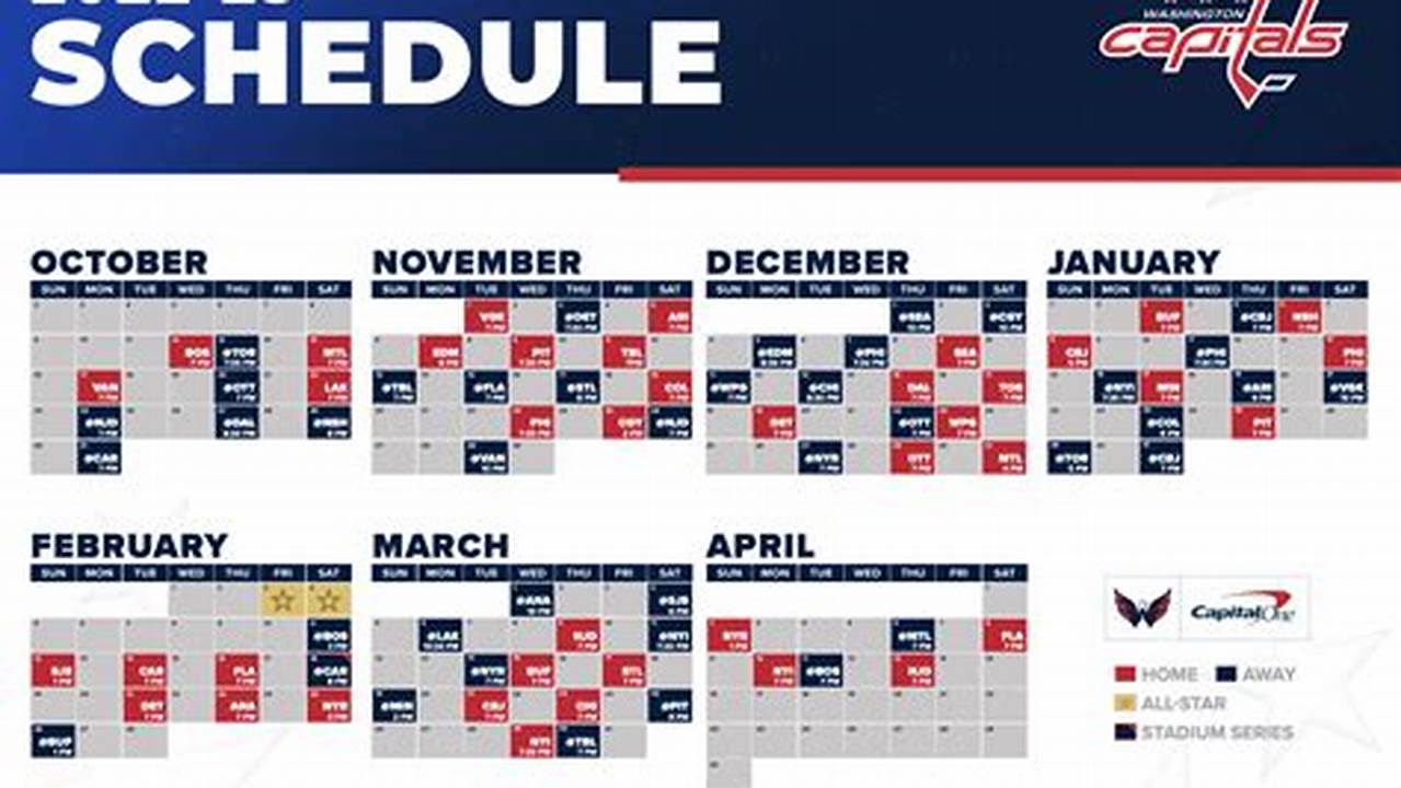 Washington Capitals Calendar Schedule