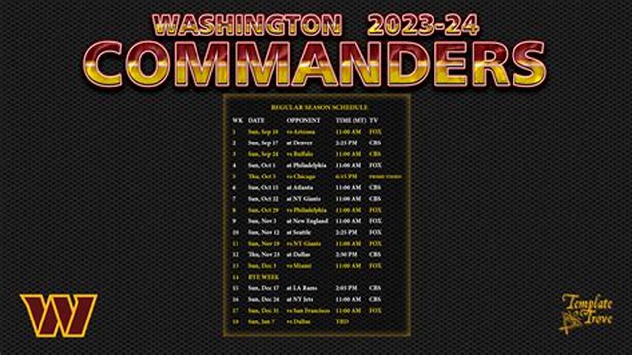 Washington Commanders Schedule 2024