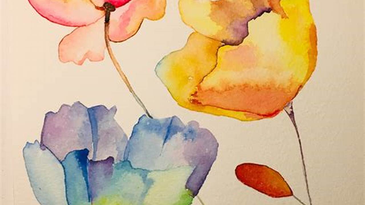 Watercolor Pencil Flowers