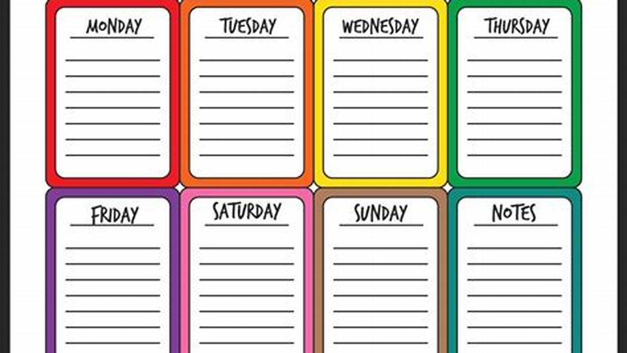 Week Calendar Printable