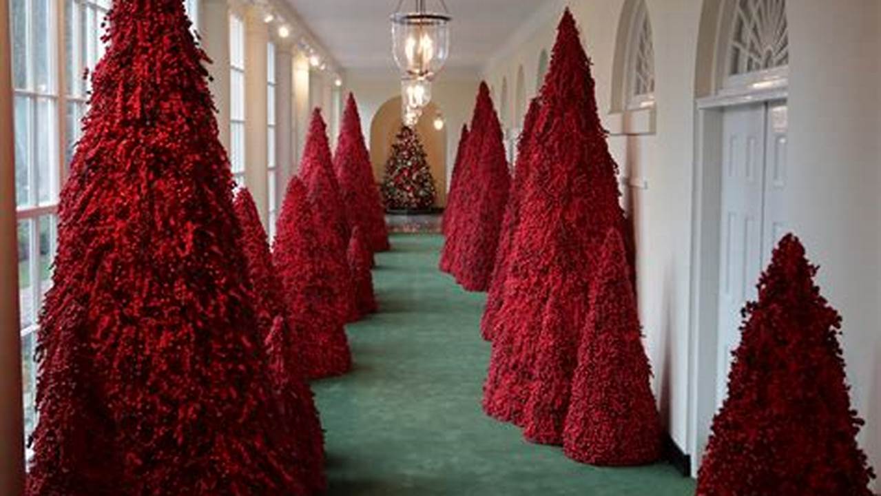 White House Red Christmas Trees 2024 Calendar