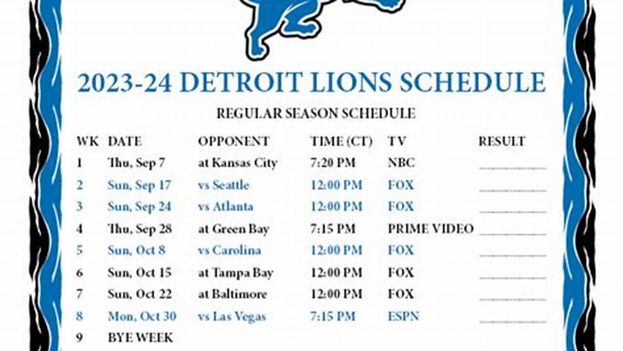 Why Is Lions Schedule Trending
