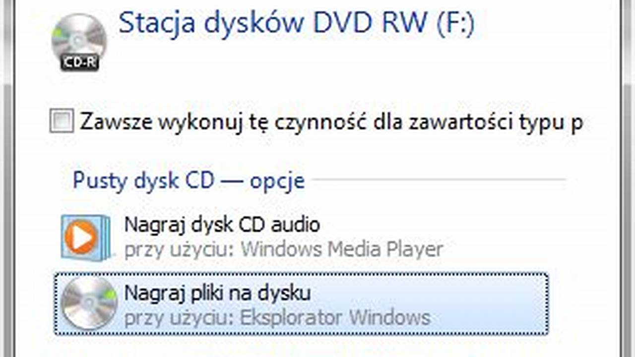 Windows 7 Nagranie Plyty Cd Dokument Word