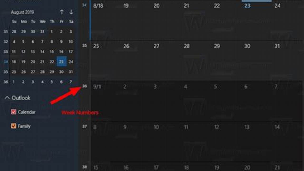 Windows Calendar Show Week Number