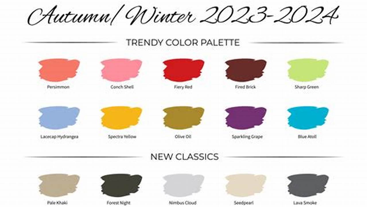 Winter 2024 Fashion Colors Chart