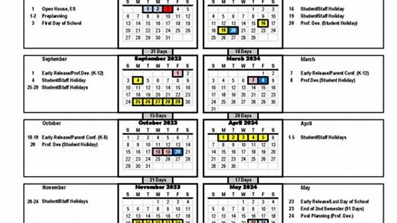 Woodward Academy School Calendar 2024-2024