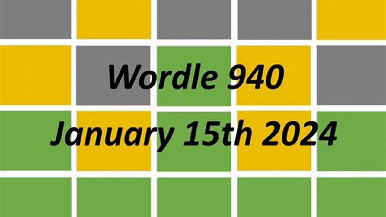 Wordle 15th January 2024 Calendar