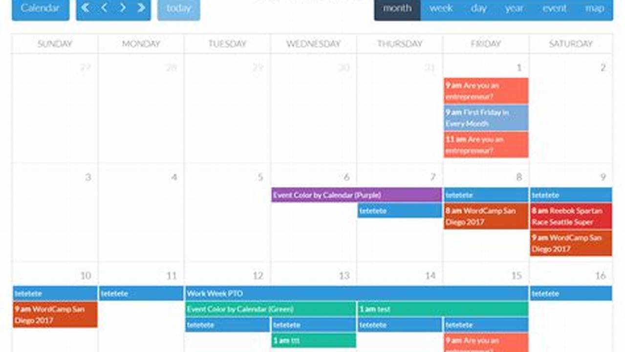 Wordpress Schedule Calendar