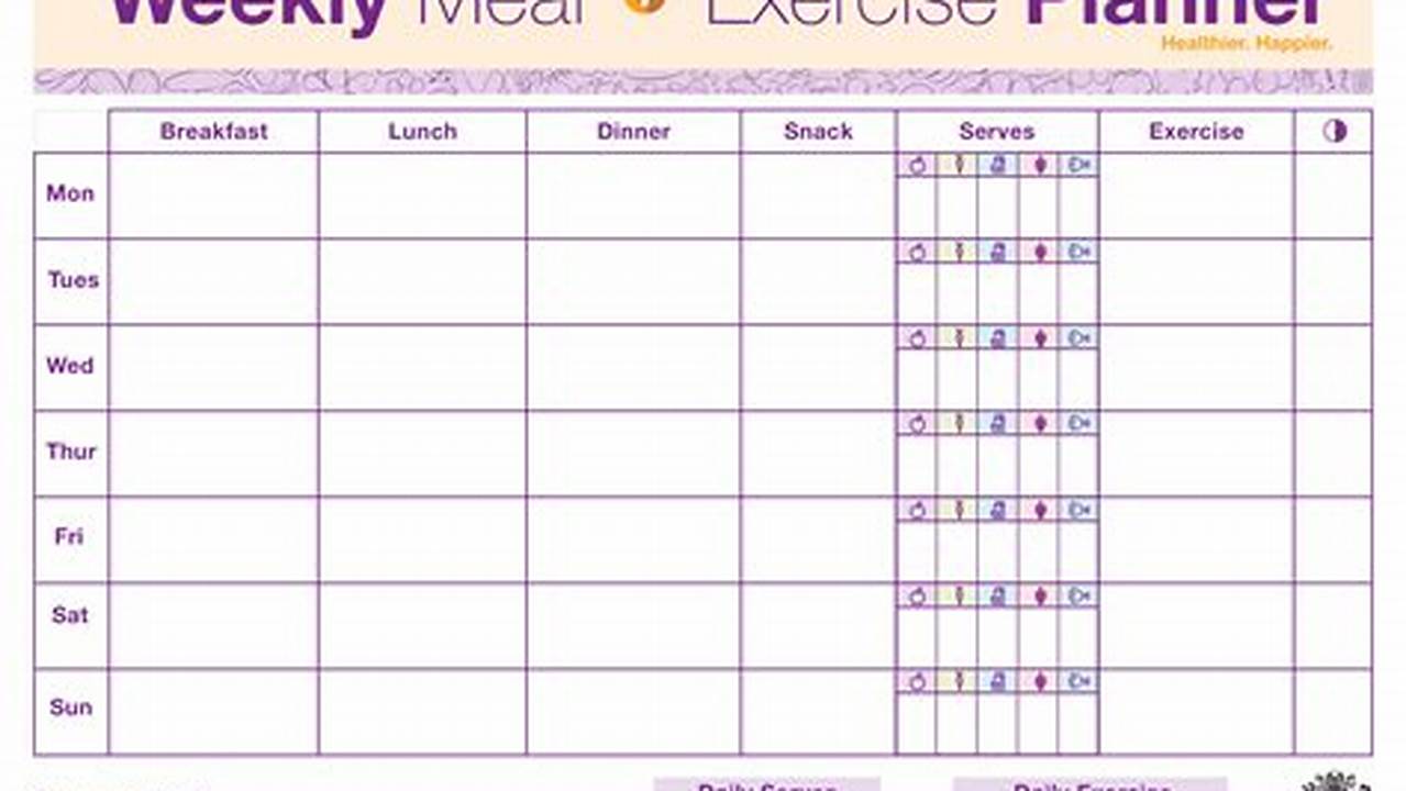 Workout And Diet Calendar