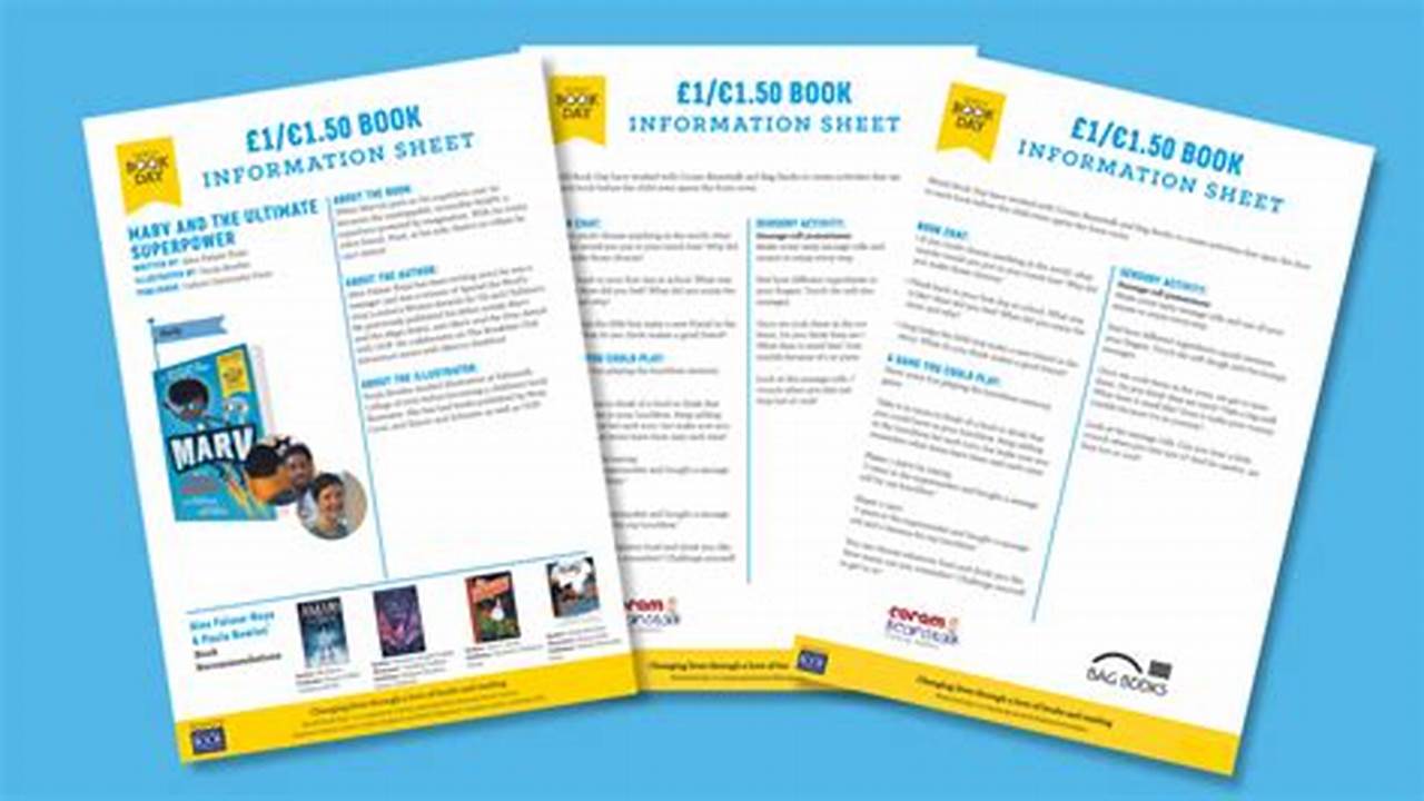 World Book Day 2024 £1/€1.50 Book Information Sheets., 2024