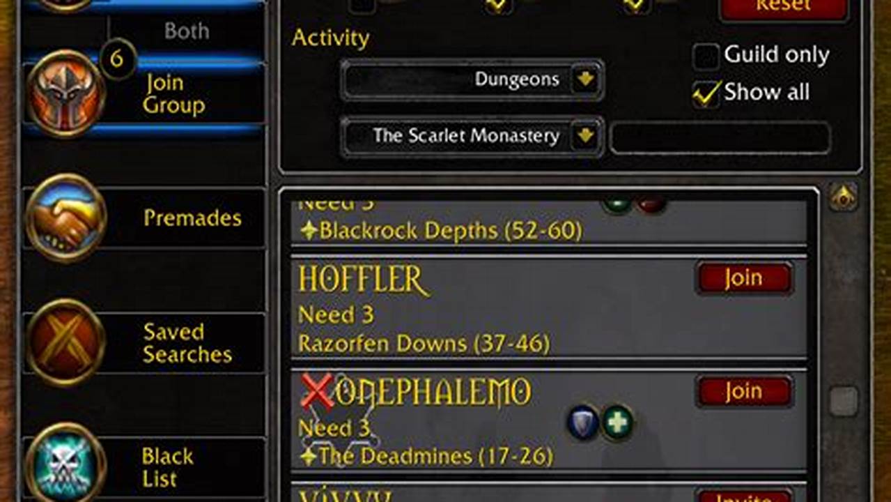 World Of Warcraft Looking For Group Dokument