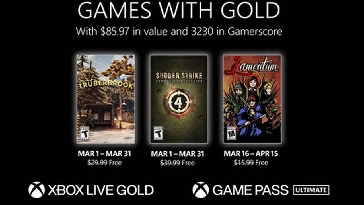 Xbox Games With Gold March 2024