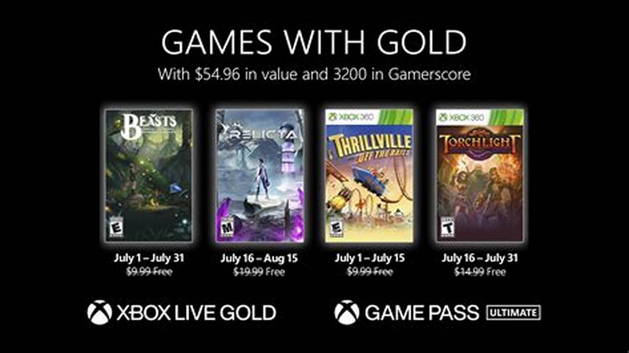 Xbox Gold Games July 2024
