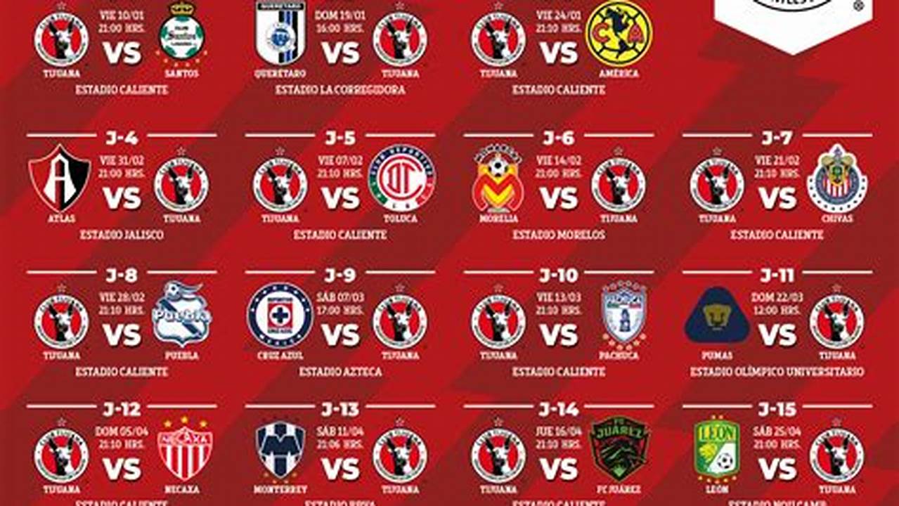 Xolos Home Schedule 2024