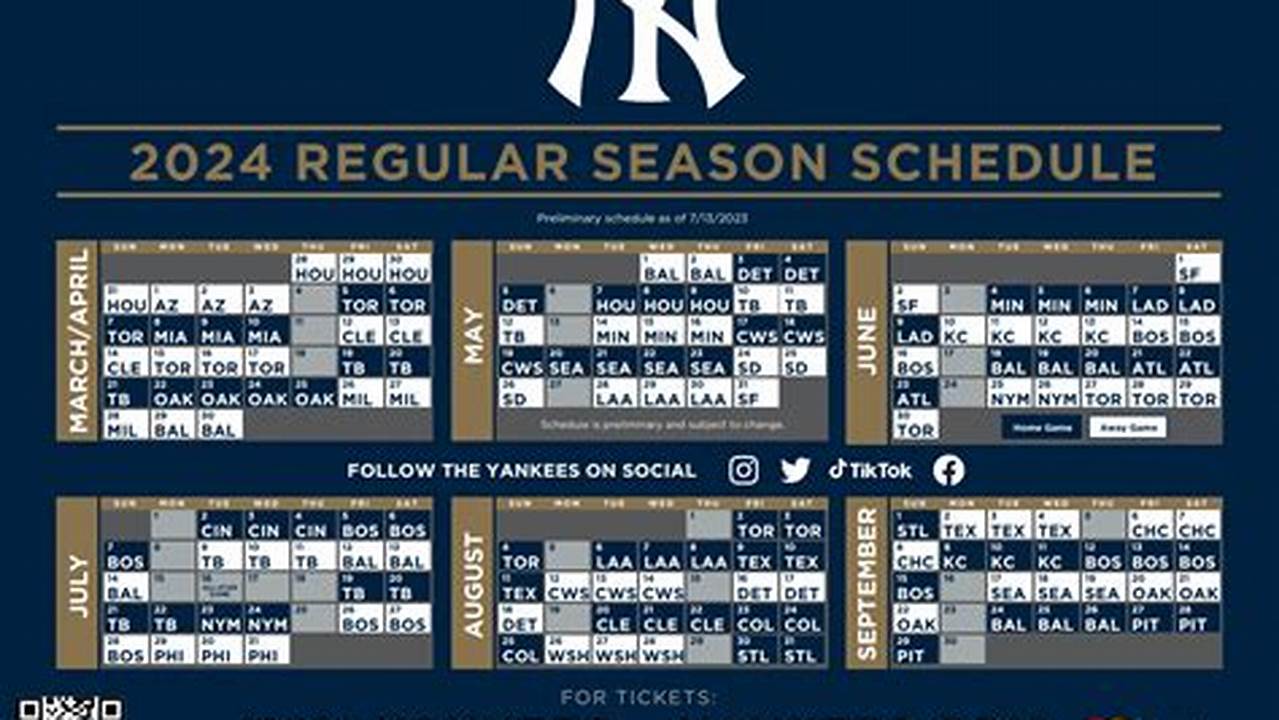 Yankee Schedule 2024 Tickets
