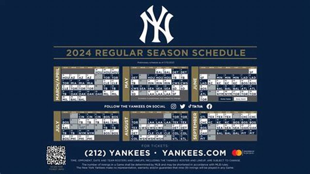 Yankees Calendar 2024