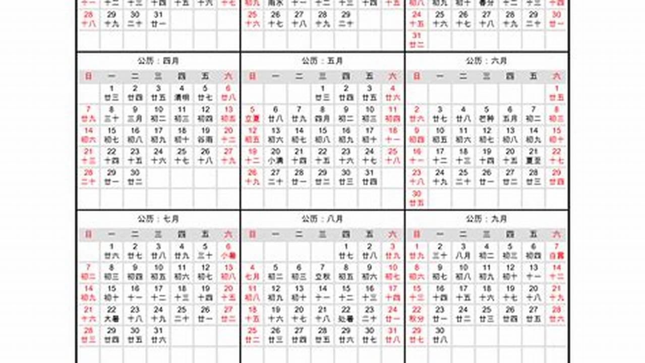 Year Of The 2024 Chinese Calendar