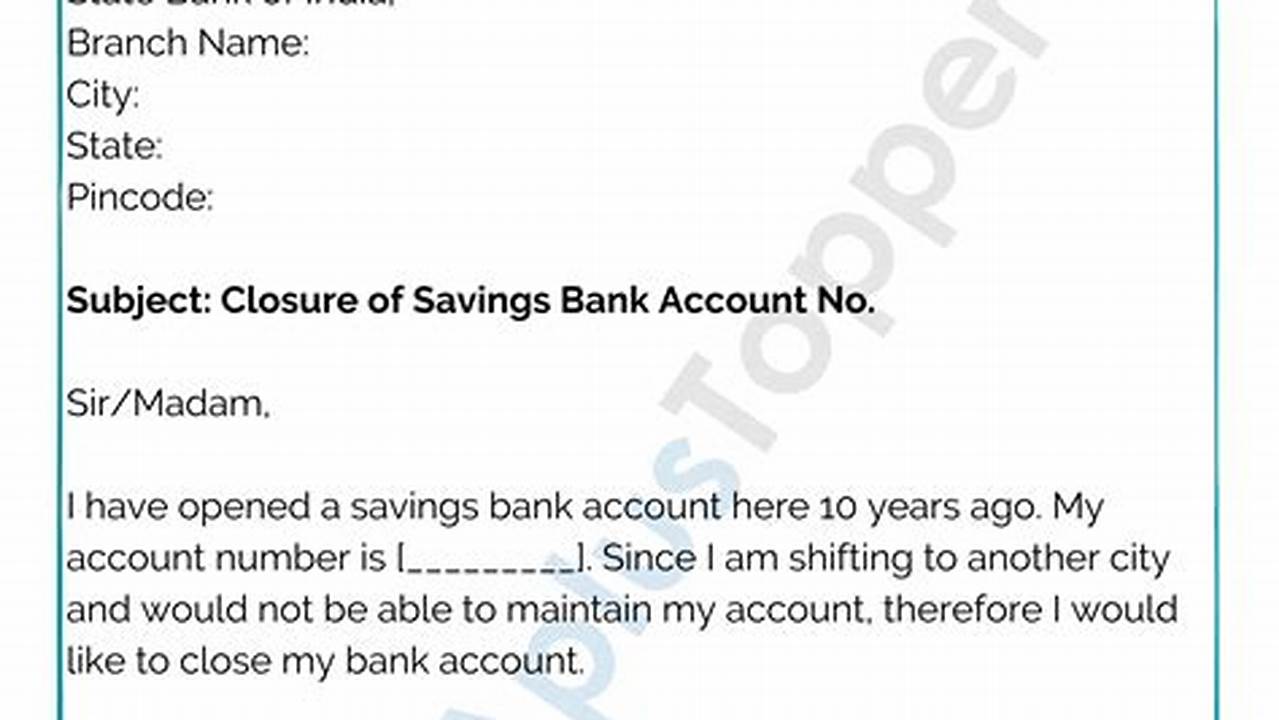 Yearly Closing Of Bank Account., 2024