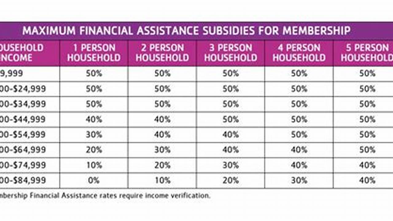 Ymca Financial Assistance Chart 2024