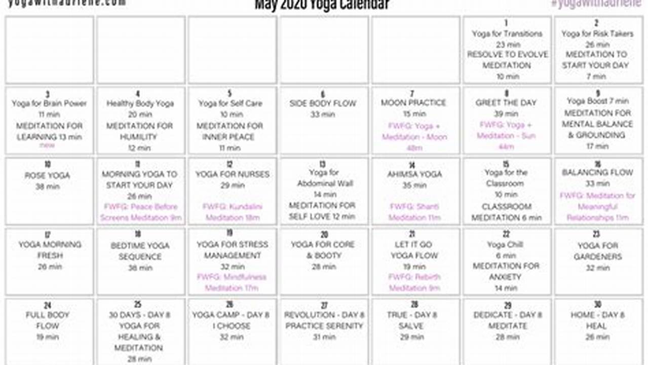 Yoga With Adriene April 2024 Calendar 2024