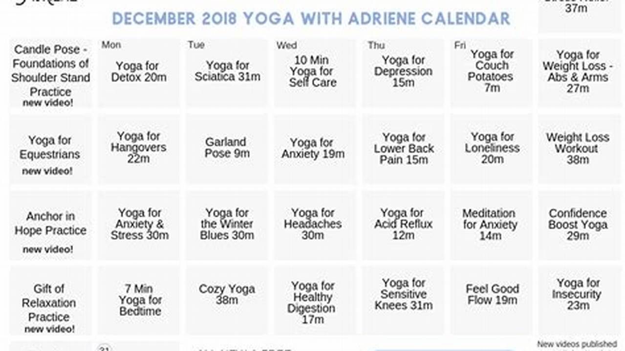 Yoga With Adriene December 2024 Calendar