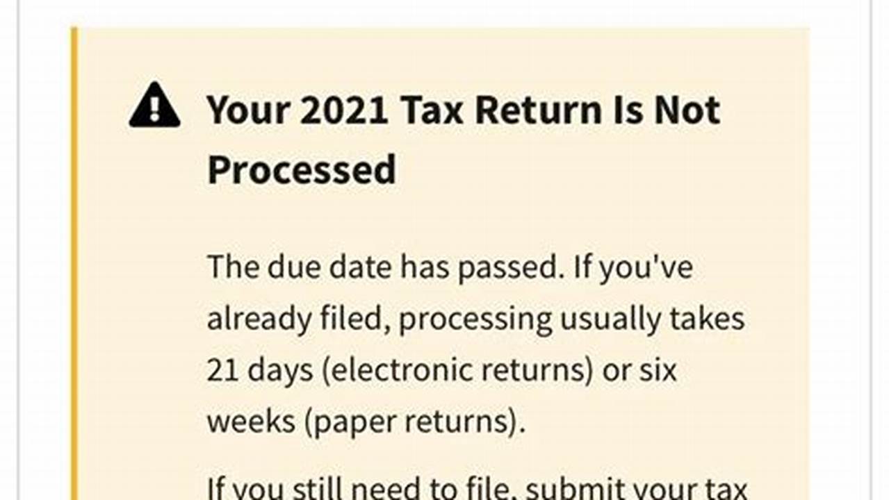 Your 2024 Tax Return Is Not Processed