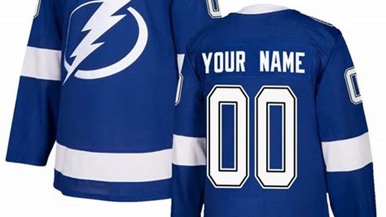 Youth Tampa Bay Lightning Blue Home Custom Premier Jersey., Images