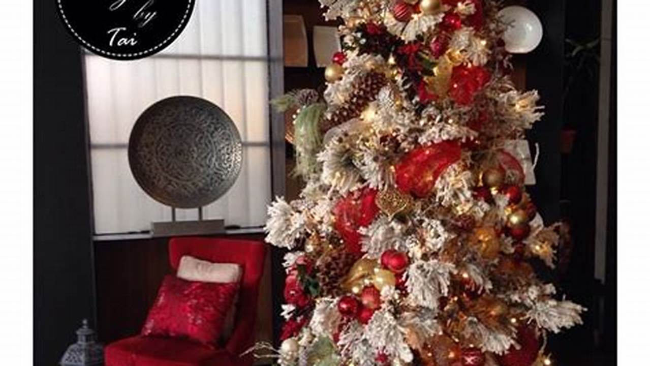 Unveiling the Enchanting World of White Christmas Trees Adorned in Red and Gold