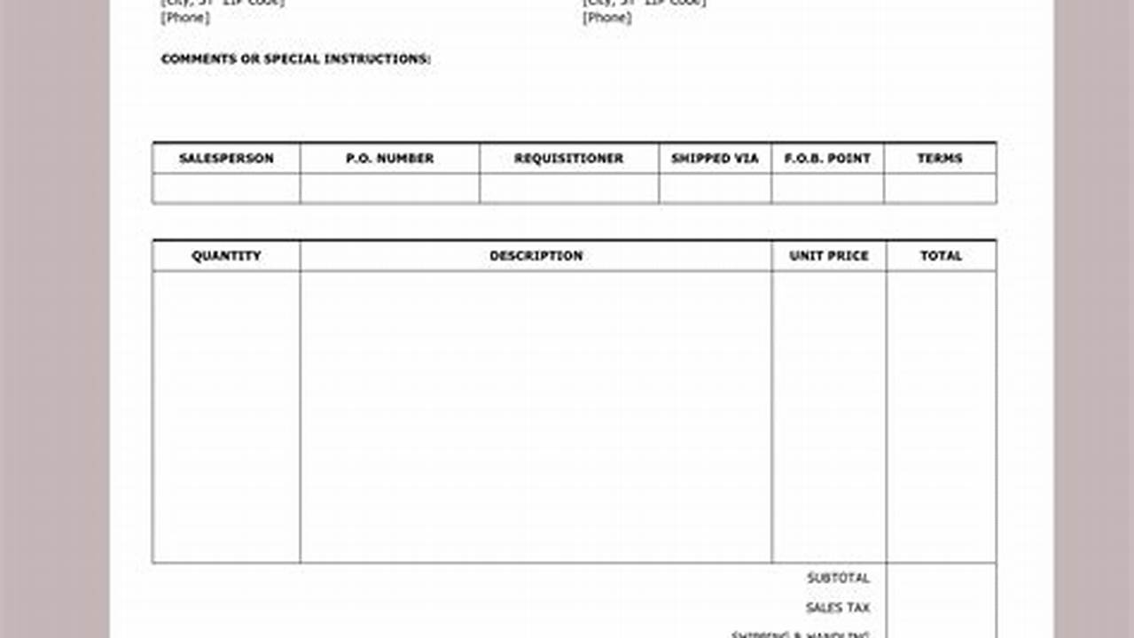 Blank Invoice Template in Word: Streamline Billing and Record Keeping