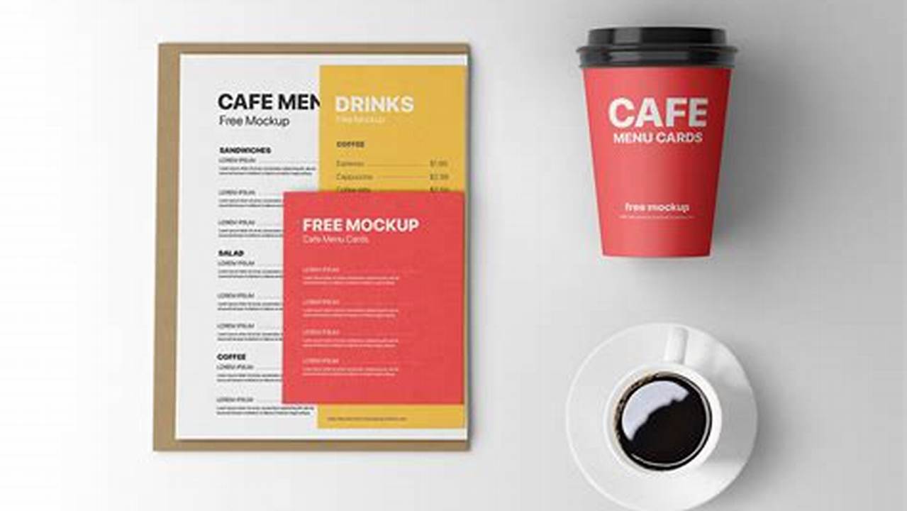 Discover Eye-Catching Cafe Menu Card and Coffee Cup Mockups for Your Business