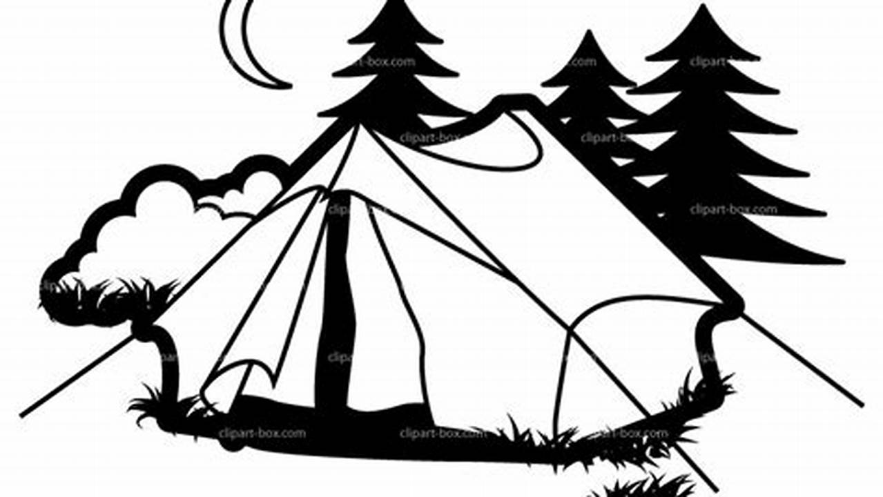 Camping Clip Art Black and White: Embracing the Simplicity of Nature