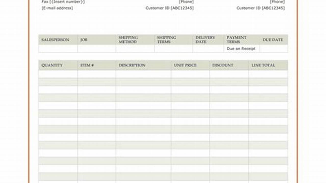 Generate a Professional Car Invoice in Word