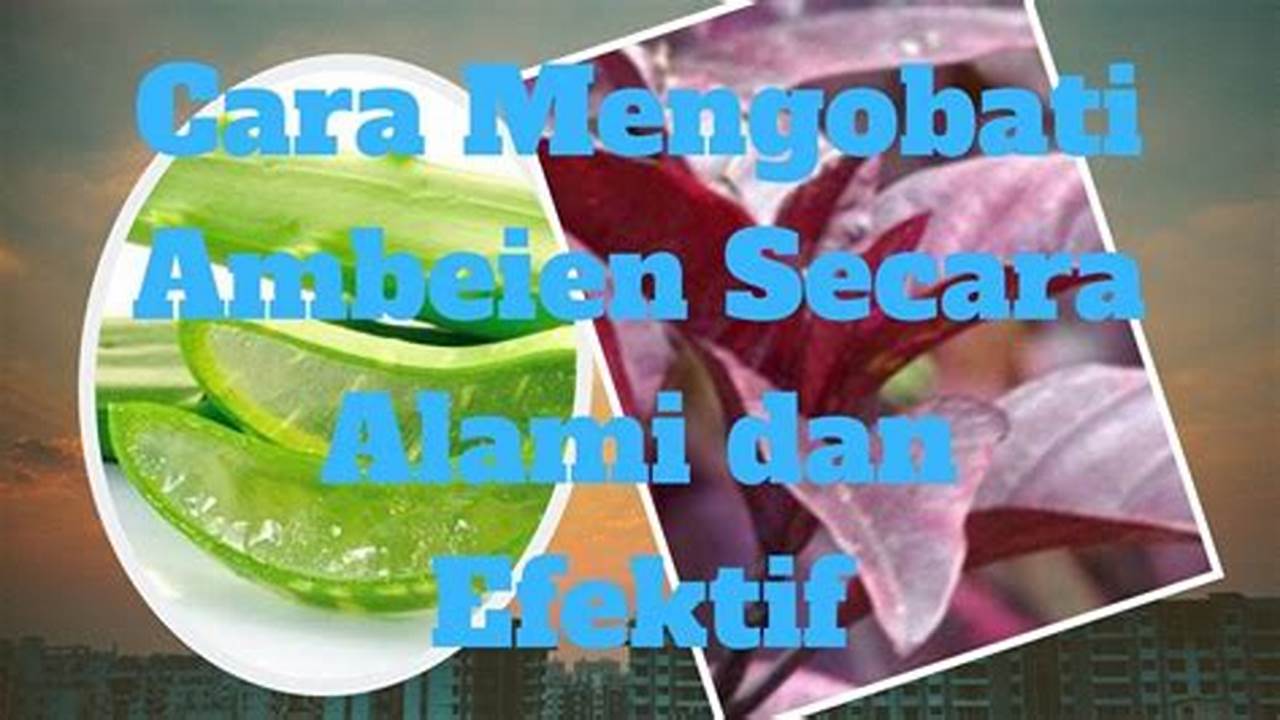 Cara Ampuh Mengobati Ambeien Tanpa Obat dan Operasi