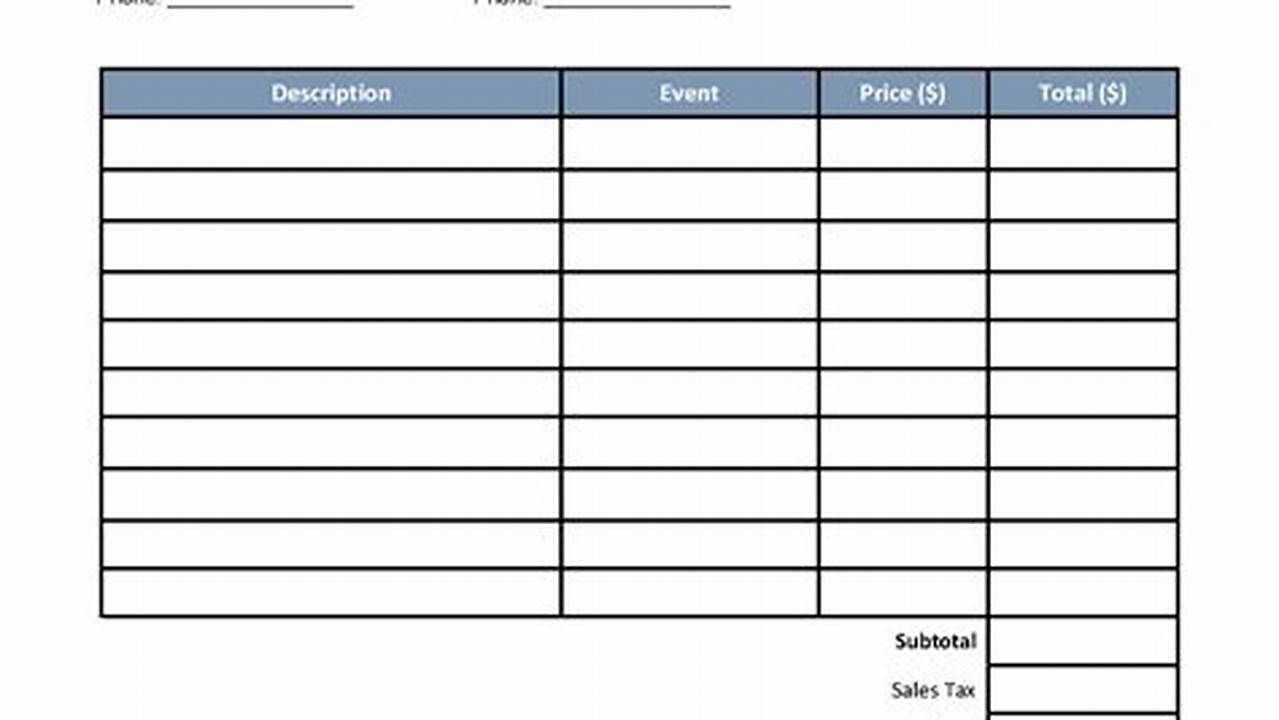 Catering Invoice Word Template: Creating, Tips, and Examples