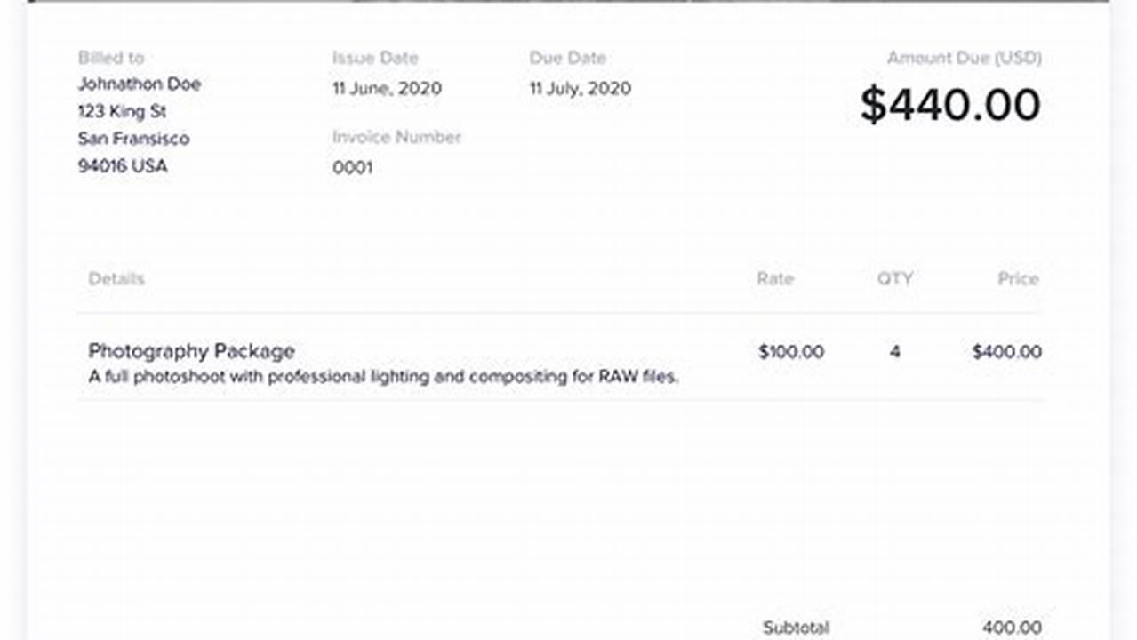 Company Photography Invoice: A Comprehensive Guide for Easy Billing