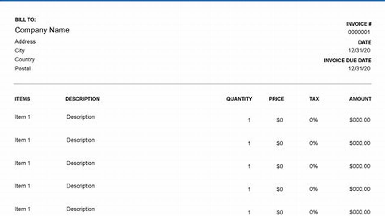 Company Stock Invoice Template: A Guide to Creating Professional Invoices