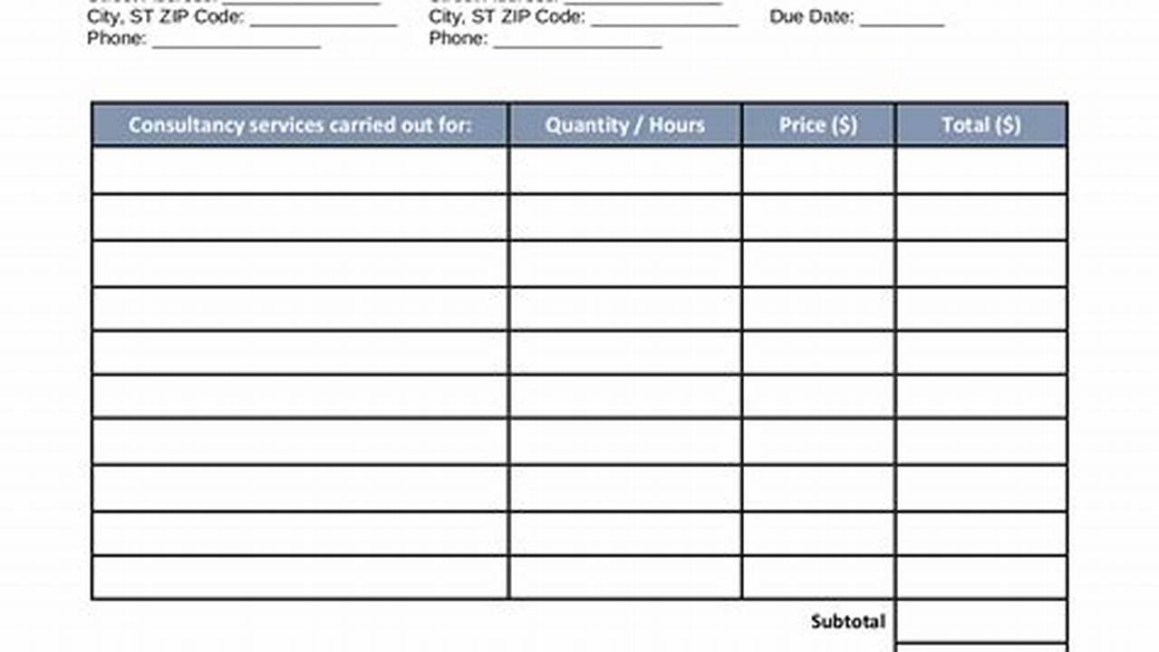 Consulting Invoice Template: A Guide to Easy Billing and Accurate Record Keeping