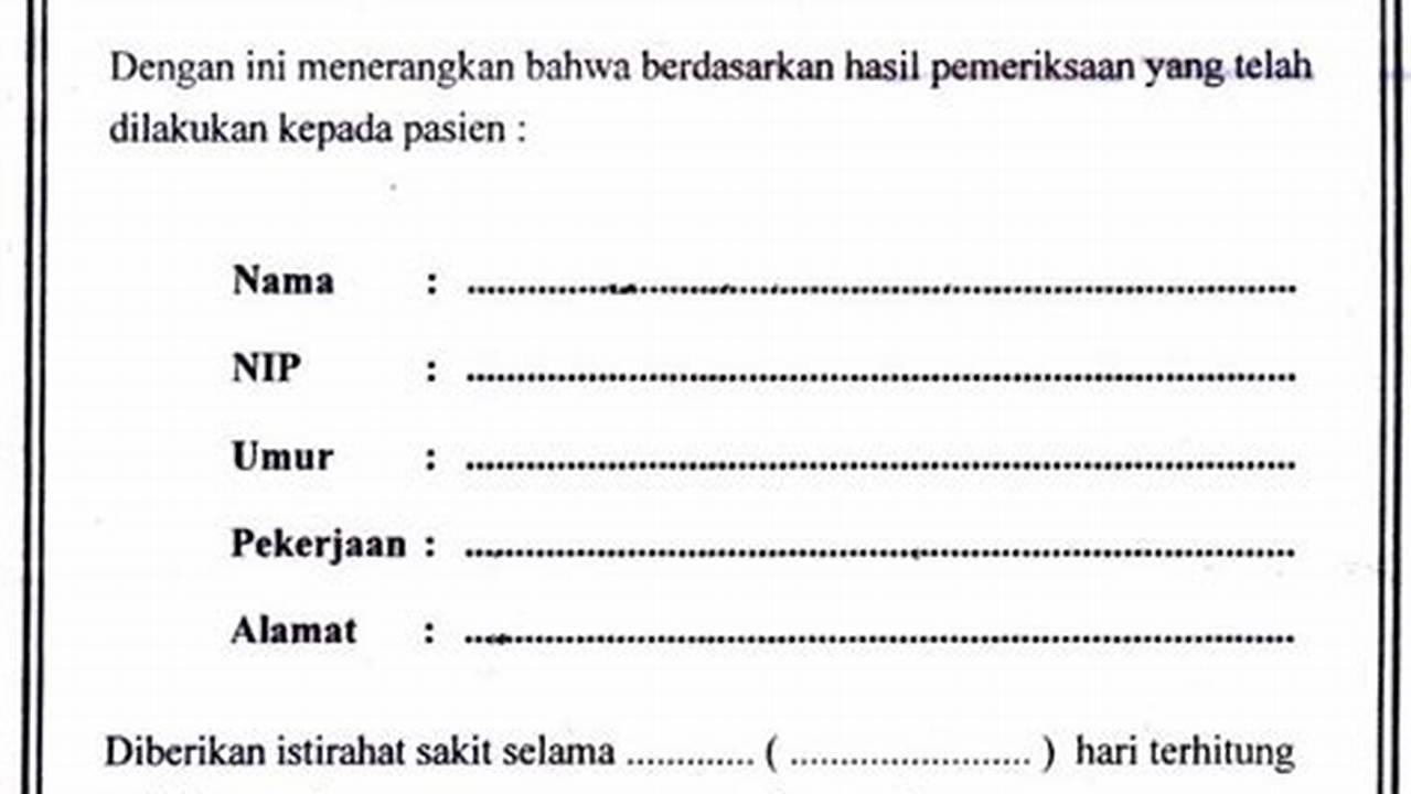 Contoh Surat Sakit: Temukan Rahasia dan Wawasan yang Tak Tertahankan