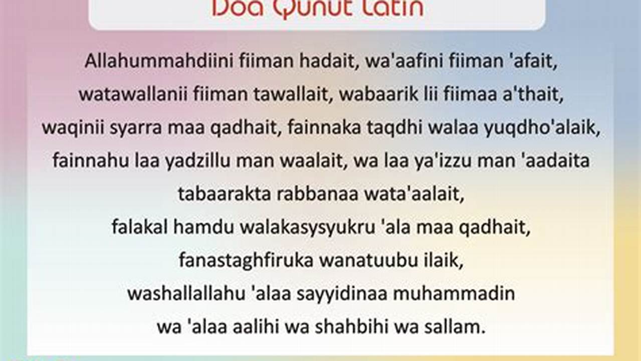 Panduan Lengkap Doa Qunut Subuh Latin