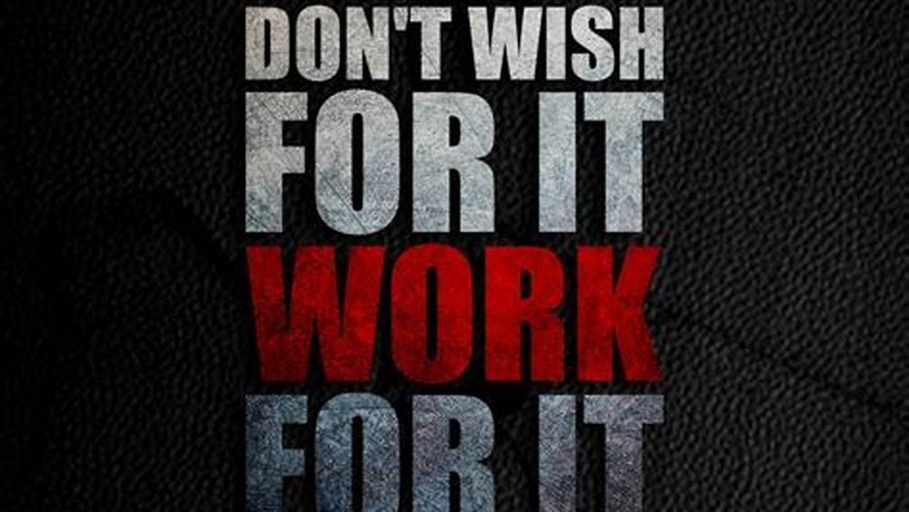 Unlock the Power of Motivation: Discover the Secrets of "Don't Wish for It, Work for It" Wallpaper