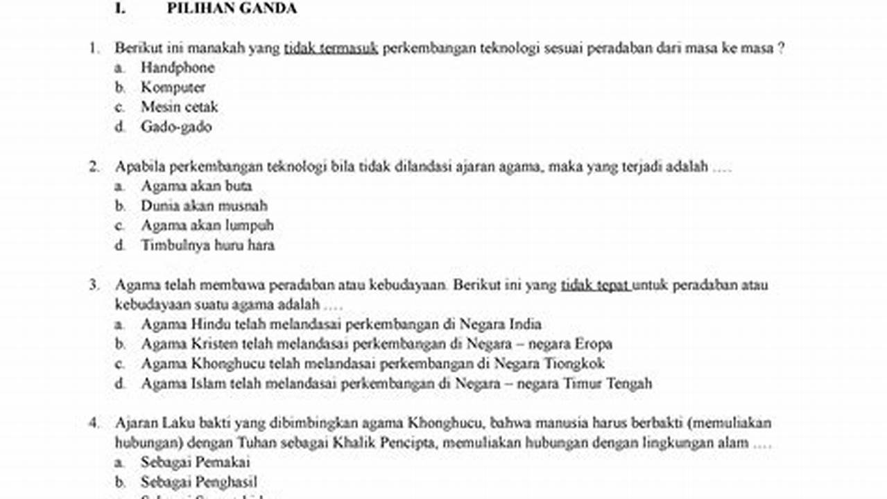 Unduh Soal Sumatif Pendidikan Agama dengan Mudah dan Cepat