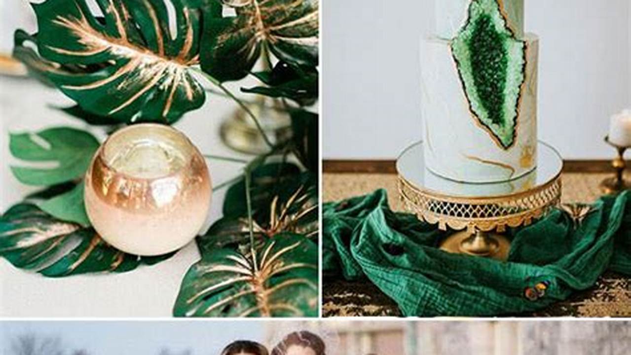 Unveil the Enchanting World of Emerald Green and Gold Weddings
