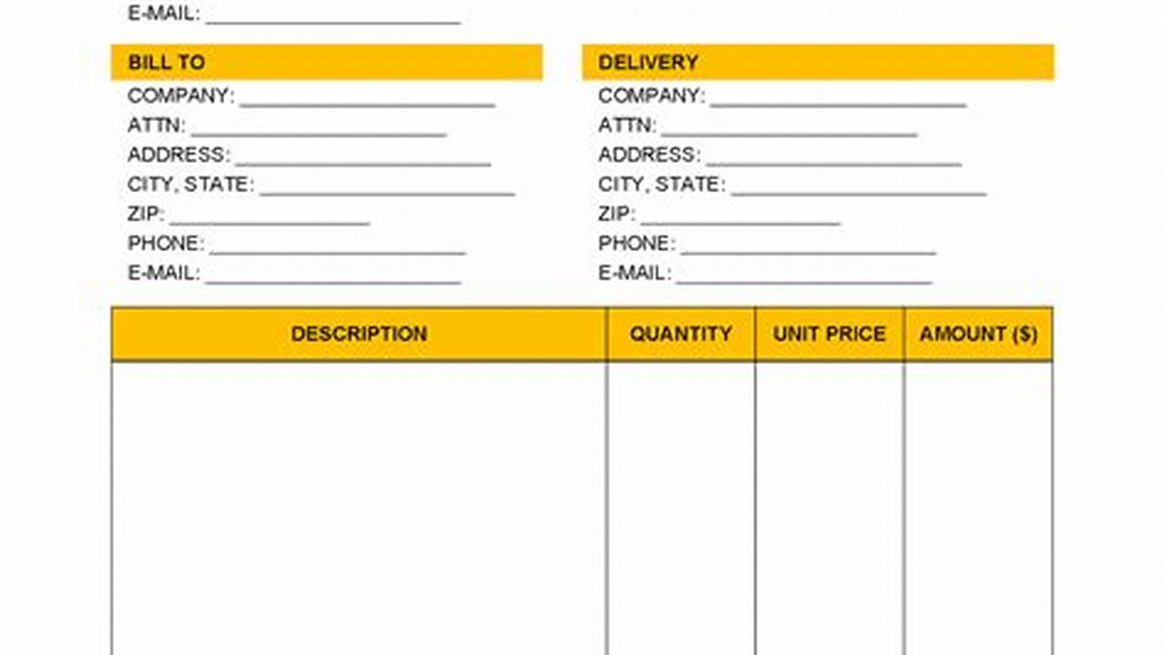 Food Bill Invoice Template: A Comprehensive Guide for Restaurant Owners