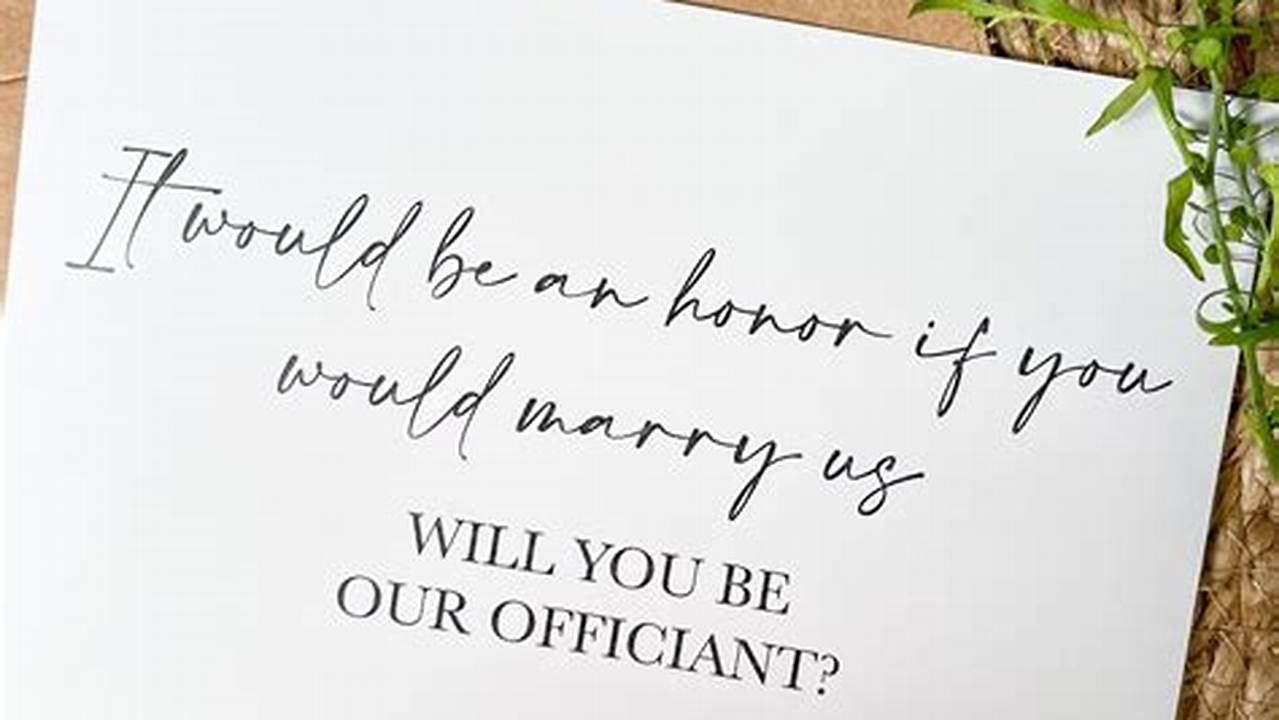 how to ask someone to officiate your wedding