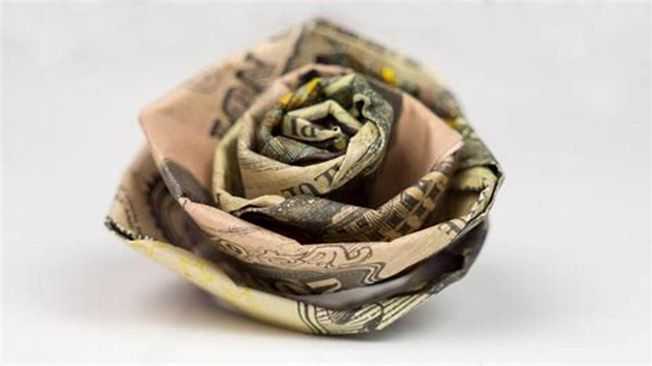 How to Make an Origami Rose Out of a Dollar Bill