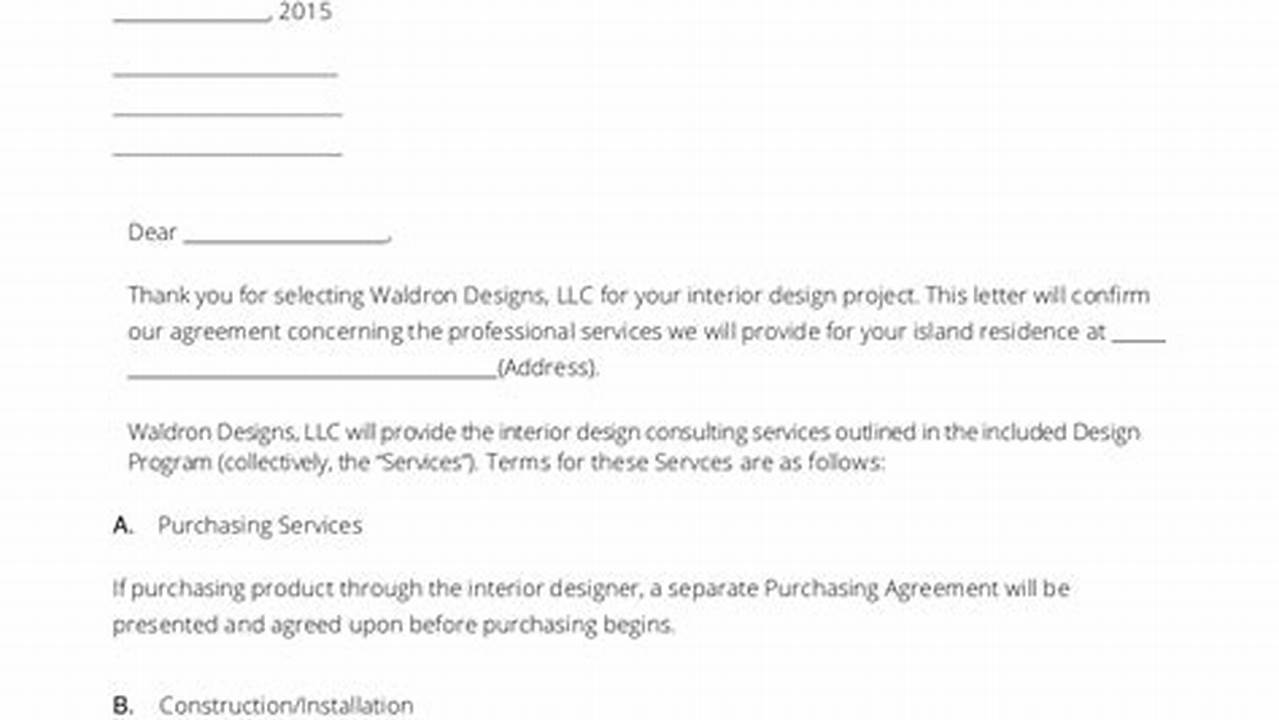 Interior Design Letter of Agreement: A Comprehensive Guide