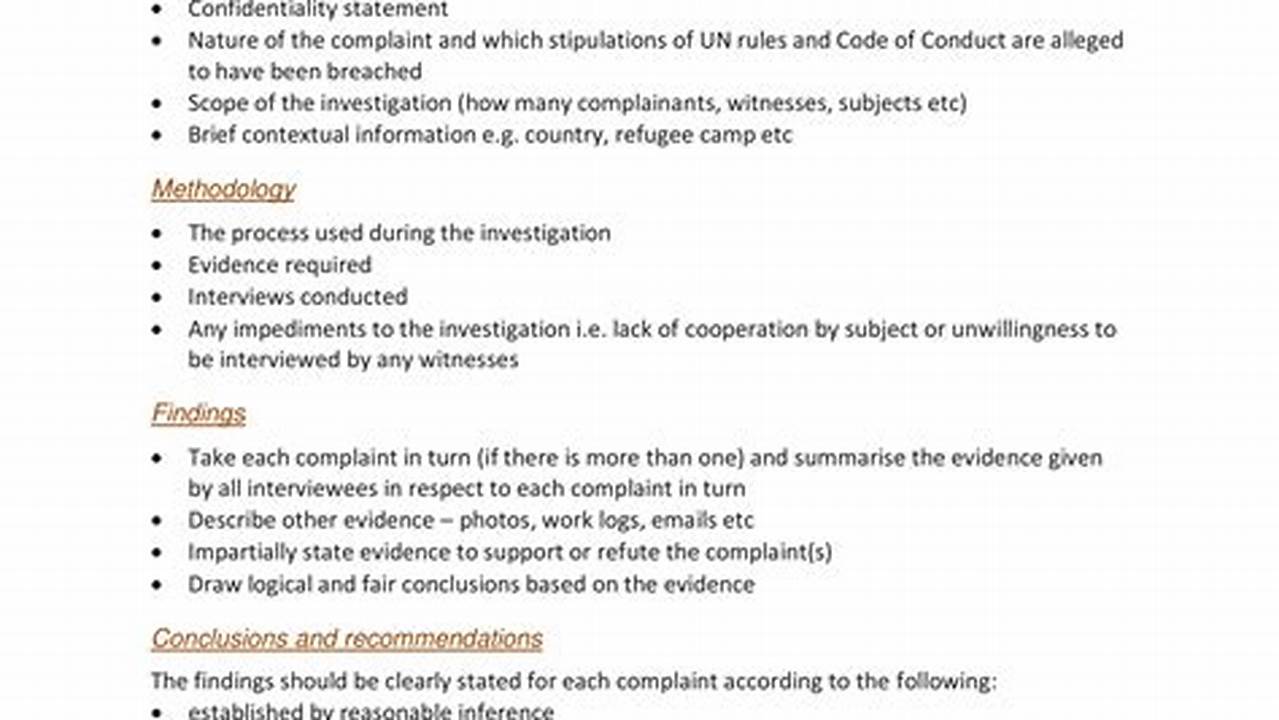 Investigation Report Example