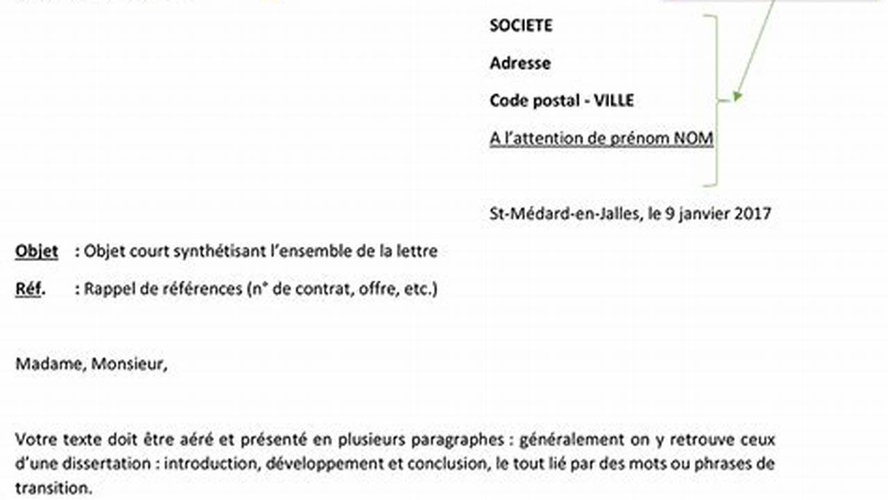 Modèle de lettre gratuit pour la DIRECCTE