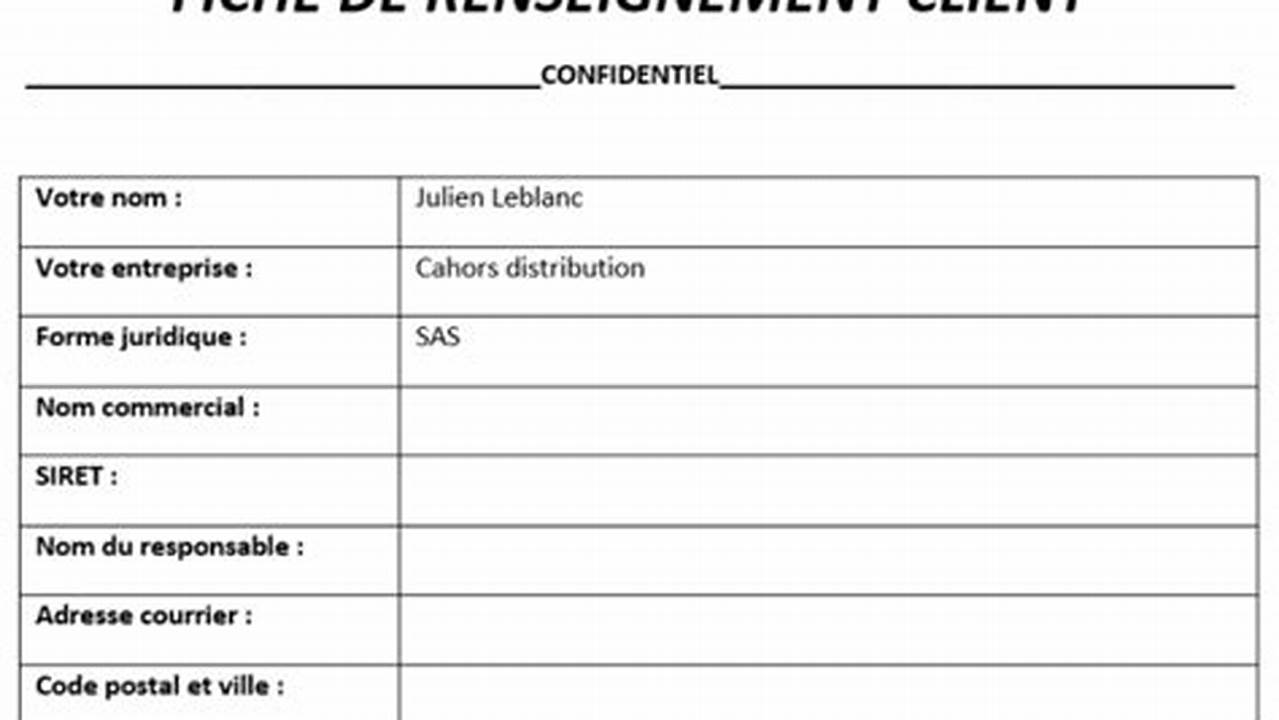 Téléchargez gratuitement votre modèle de fiche client Word